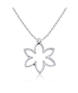 Flower Shaped Ball  Silver Necklace SPE-3665